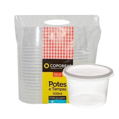 POTE PLAST DESCART TRANSP COPOBRAS 500ML C/50