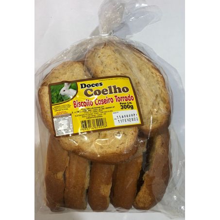 Biscoito coelho caseiro torrado 300g