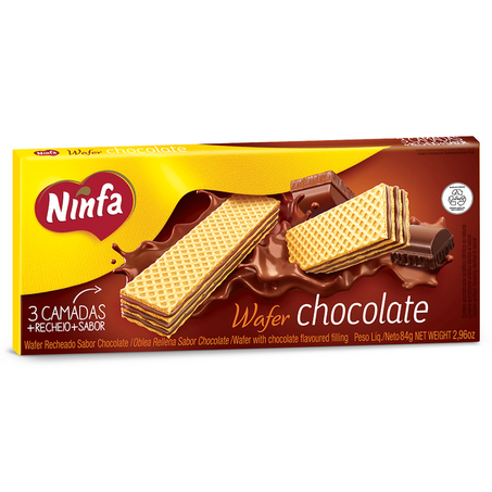 Wafer ninfa 84g sabor chocolate