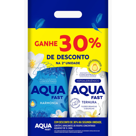 PACK 02 UNI AMACIANTE CONC AQUAFAST 1L HARMONIA+TE