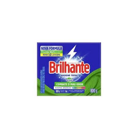 Detergente em pó brilhante higiene total caixa 800g