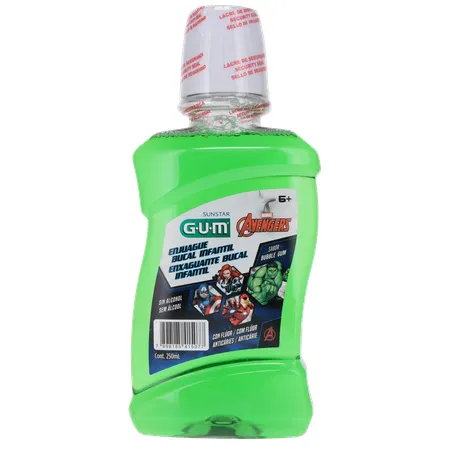 ENXAGUANTE BUCAL SUNSTAR GUM AVENGERS BUBBLE GUM 250ML