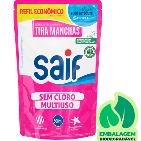 Alvejante sache saif 500ml sem cloro multi uso
