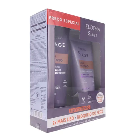 Kit Shampoo Condic Liso Intenso Eudora 375ml 360-32