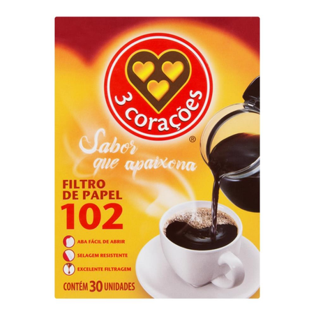 Filtro papel 3 coracoes n102 30un