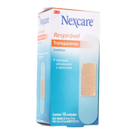 Curativo nexcare transparente respirável caixa c-10unid 360-34