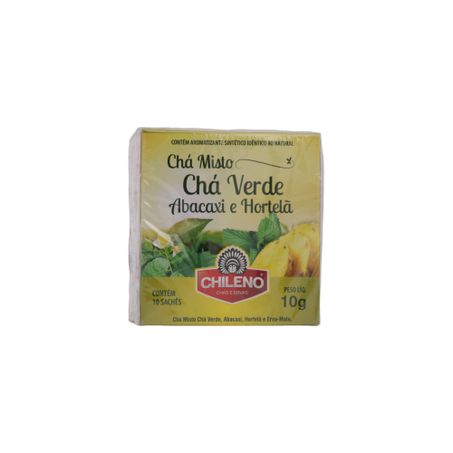 Chá Misto Chileno Chá Verde, Abacaxi, Hortelã e Erva-Mate Caixa com 10un - 10gr 360-2