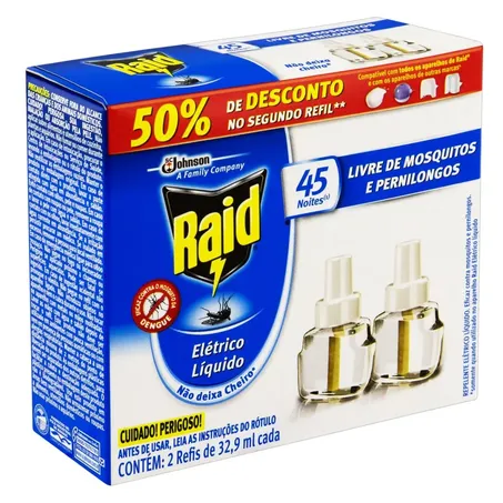 INSET RAID REFIL 45 NOITES C/ 2UN 32,9ML CADA (102503)