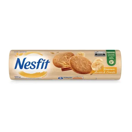 Biscoito Integral Nesfit Banana, Aveia & Canela Pacote 160gr
