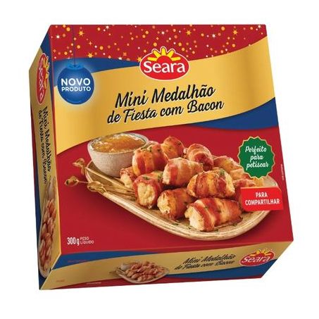 Mini medalhão de frango seara fiesta com bacon congelado 300g