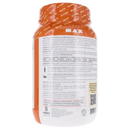 SUPLEMENTO WHEY PROTEIN MAX TITANIUM DR.PEANUT DOCE DE LEITE POTE 900G 360-22