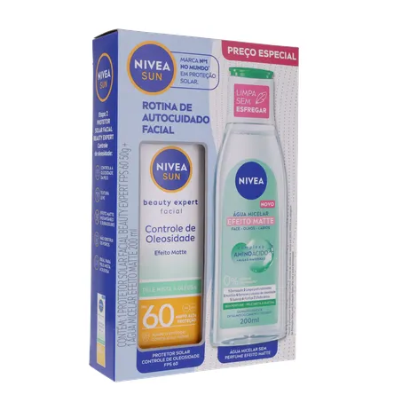 Kit nivea protetor solar fps60 50ml + água micelar 200ml 360-33