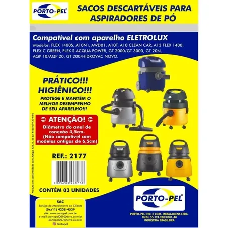 Saco P/Aspirador Porto Pel Ref 2177