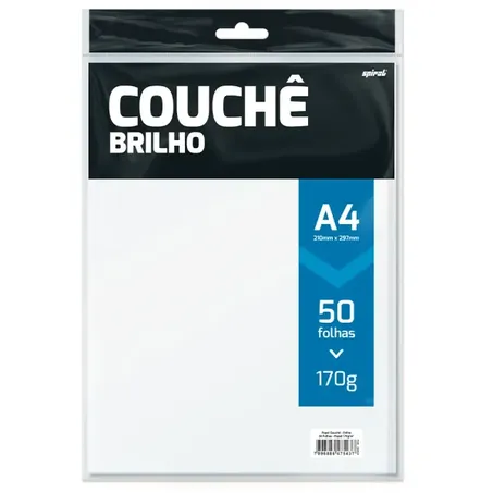 PAPEL COUCHÊ A4 BRANCO 120G C/50FLS FILIPAPER 02209
