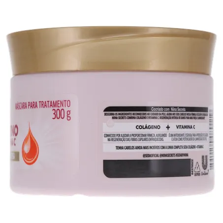 Máscara de Tratamento Seda by Niina Secrets Colágeno e Vitamina C Pote 300gr 360-1