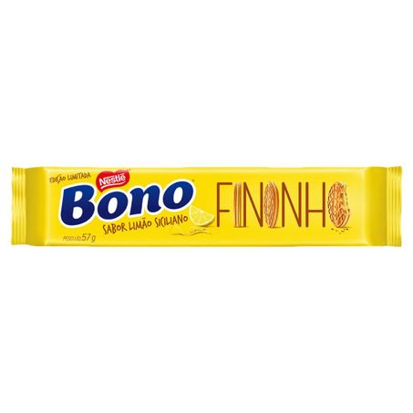 Biscoito Nestlé Bono Recheado Fininho Limão Siciliano Pacote 57g 
 