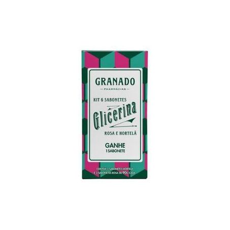 KIT SABONETE GRANADO GLICERINADO ROSA+HORTELÃ COM 6