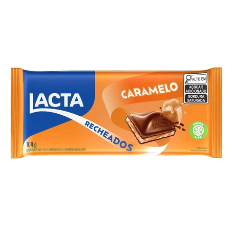 CHOCOLATE LACTA AO LEITE RECHEADO CARAMELO 104G