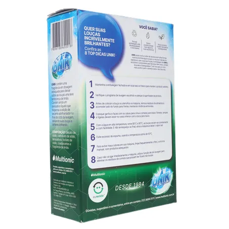 Detergente em Pó Unik Para Máquina de Lavar Louça Limão Embalagem 1KG 360-14
