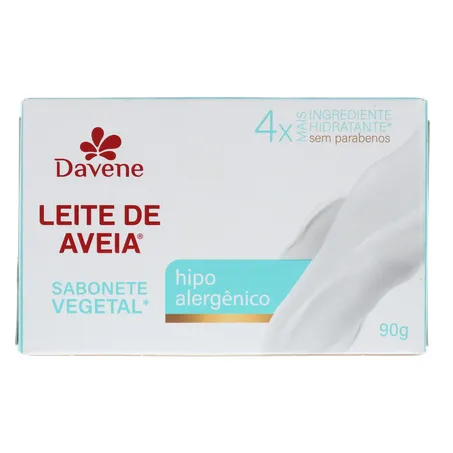 Sabonete Barra Vegetal Davene sem Perfume Leite de Aveia Clássico Caixa 90gr 360-18