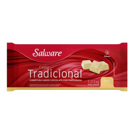 Cobertura de chocolate salware castor branco 1,01kg