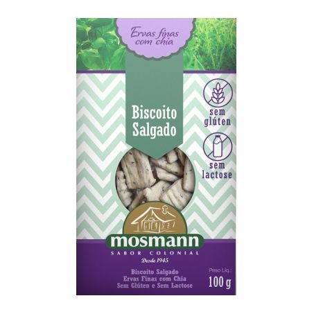 Biscoito ervas finas sem glúten mosmann 60g