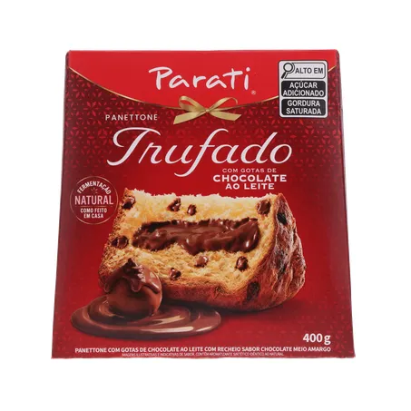 Panettone Parati Trufado com Gotas de Chocolate Ao Leite Caixa 400gr 360-2