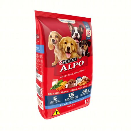 Alimento Para Cães Purina Alpo Filhote Carne,Frango,Cereais,Vegetais e Leite Pacote 1kg 
  360-1