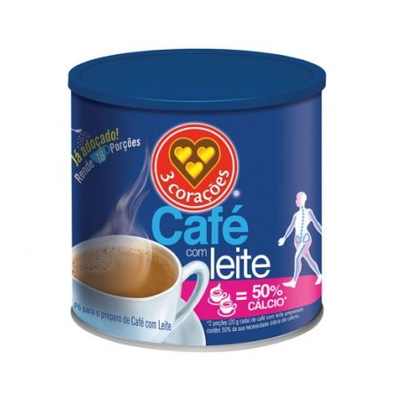 Café três corações com leite lata 330g