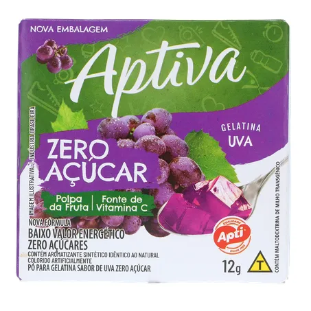 Gelatina Apti Sabor de Uva Zero Açúcar Caixa 12gr