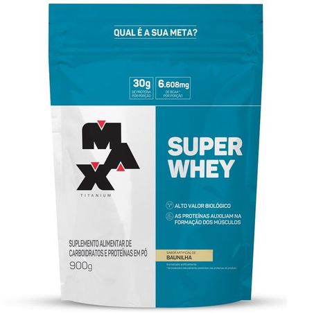 Suplemento alimentar max titanium super whey protein sabor baunilha 900g
