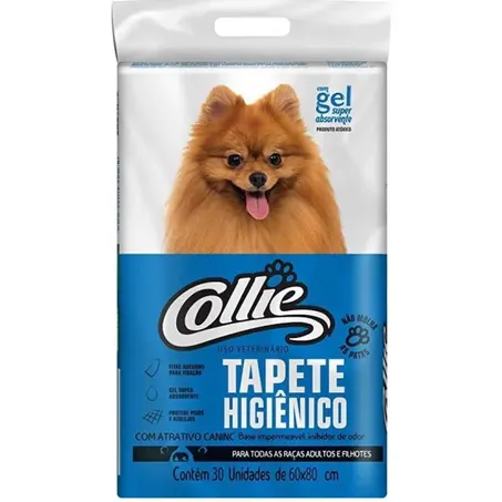Tapete higiênico collie 60x80cm c/30