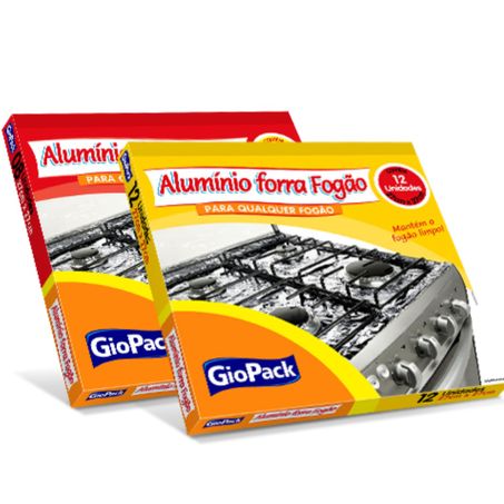 Papel aluminio forra fogao giopack 27x27 8un