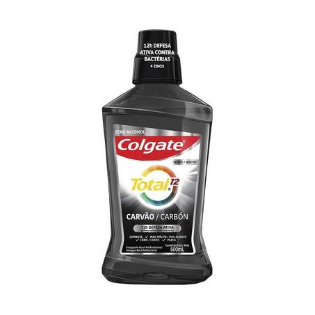 ENXAGUANTE BUCAL COLGATE TOTAL 12 CARVÃO 500ml