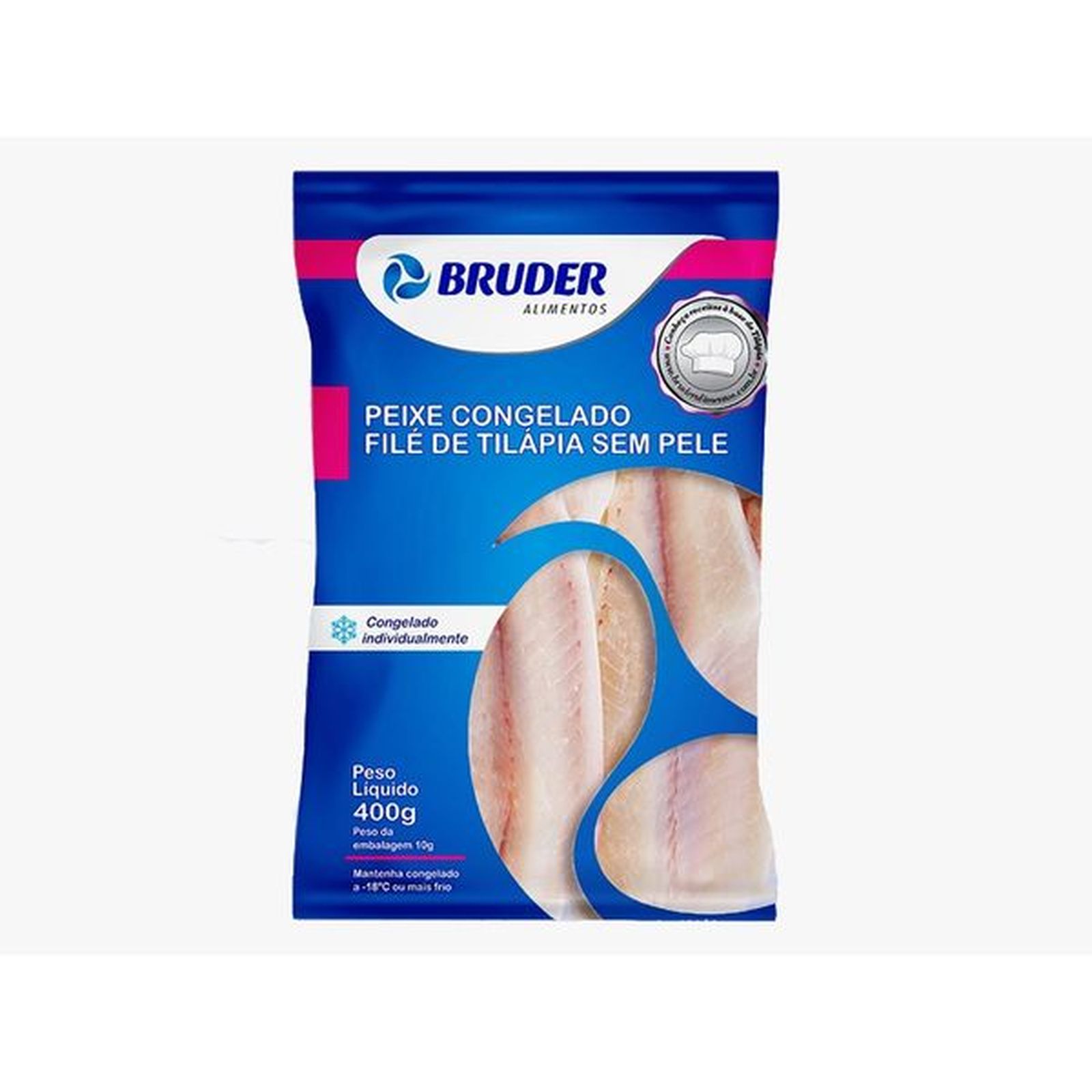Filé de Peixe Tilápia Bruder Congelado 400g | Viezzer Supermercados