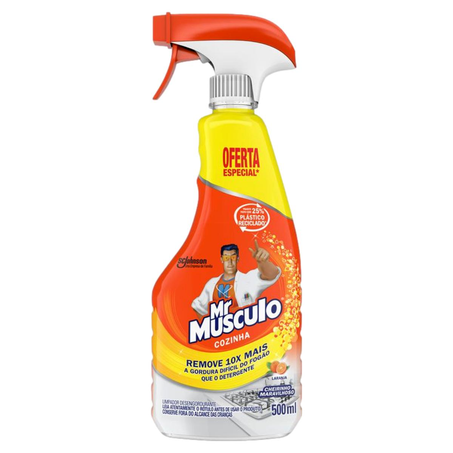 Limpador Mr. Músculo Leve 500ml, Pague 400ml - Desengordurante - Gatilho