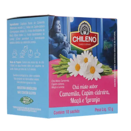 Chá Misto Chileno Camomila, Capim-Cidreira, Maçã e Laranja Sachê 1.2gr - Caixa com 10un - 12gr 360-32