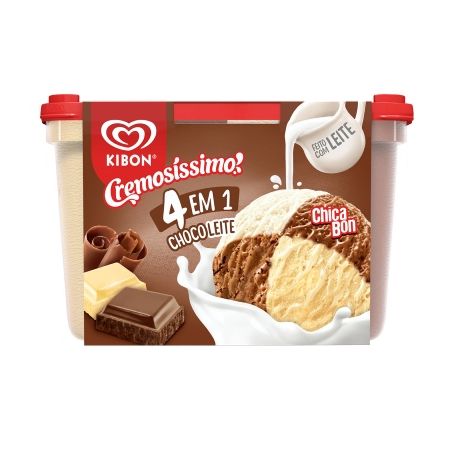 Sorvete kibon cremos chocoleite 4em1 2l