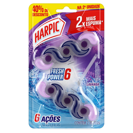 Desodorizador Bloco Harpic Fresh Power - Lavanda - Com 40% de Desconto