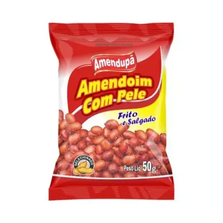 Amendoim Amendupa 50g Salgado Frito Com Pele