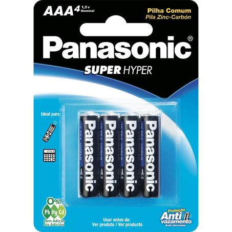 Pilha Panasonic Comum - AAA - Com 4 Pilhas