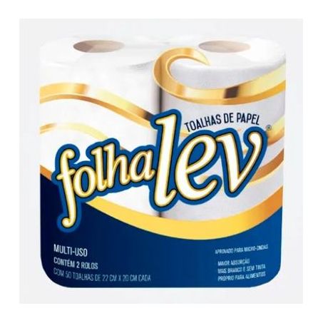 Papel toalha folhalev c/2 rolos