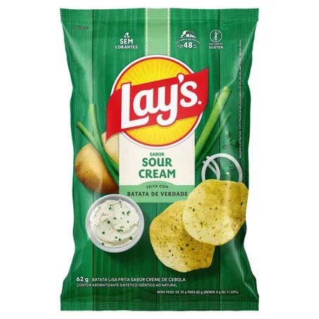 BATATA FRITA LISA SOUR CREAM LAY'S 62 G           