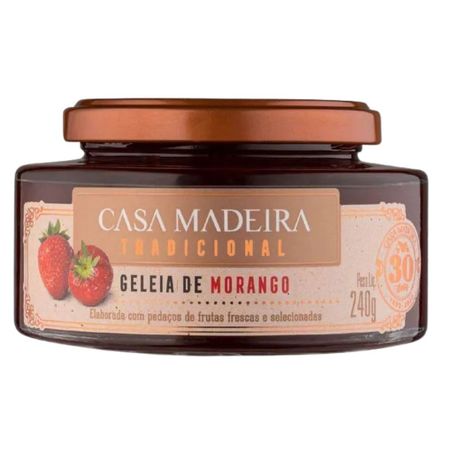 GELEIA TRADICIONAL MORANGO CASA MADEIRA 240G