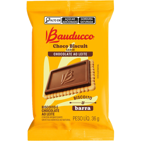 BISCOITO CHOCOLATE BAUDUCCO CHOCO BISCUIT  AO LEITE 36G