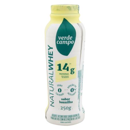 IOGURTE DESNATADO BAUNILHA ZERO LACTOSE VERDE CAMPO NATURAL WHEY