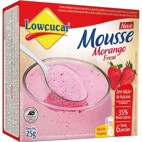 Pudim em pó lowçucar light morango 25g