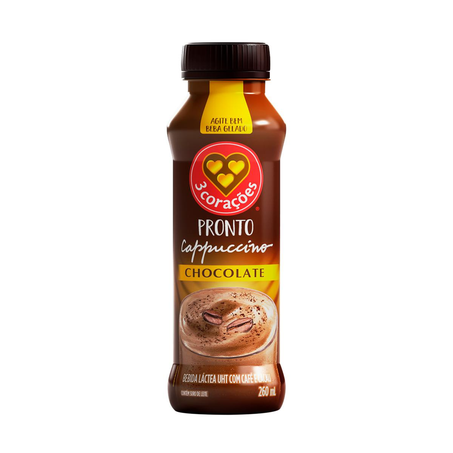 Bebida Láctea 3 Corações 260ml - Cappuccino - Chocolate