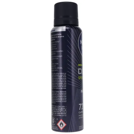 Antitranspirante Aerosol Nivea Men Deep Sport 72H Carvão Ativado Frasco Spray 150ml 360-27