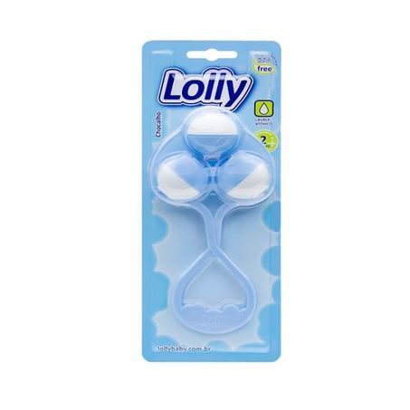 Chocalho lolly infantil azul